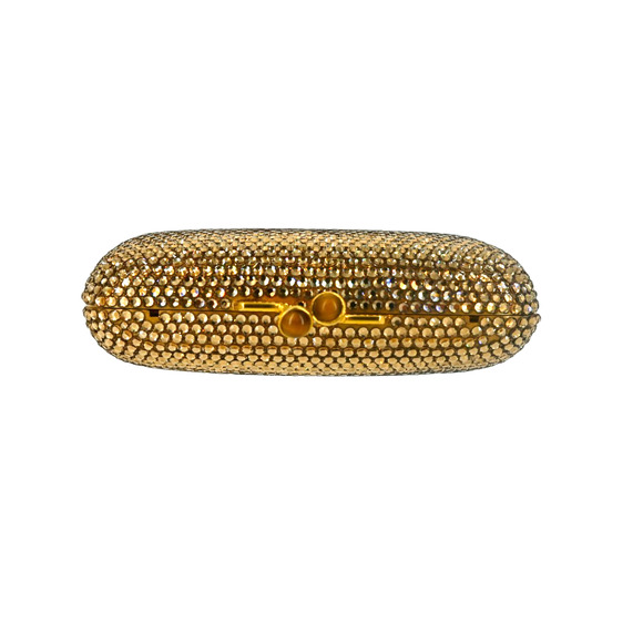 Judith Leiber Gold Rhinestone Crystal Micro Clutch - Picture 5 of 16